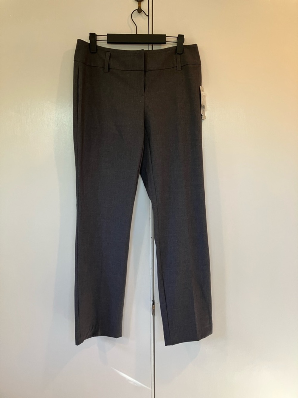 Worthington Dark Charcoal Gray Straight-Leg Dress Pants